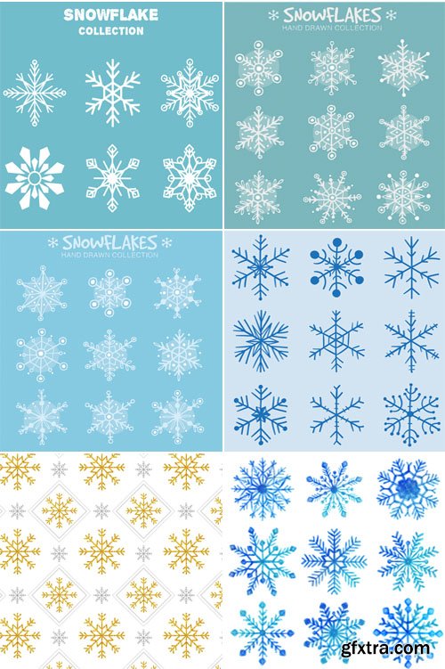 10 Christmas & New Year SnowFlakes Vector (AI/EPS)