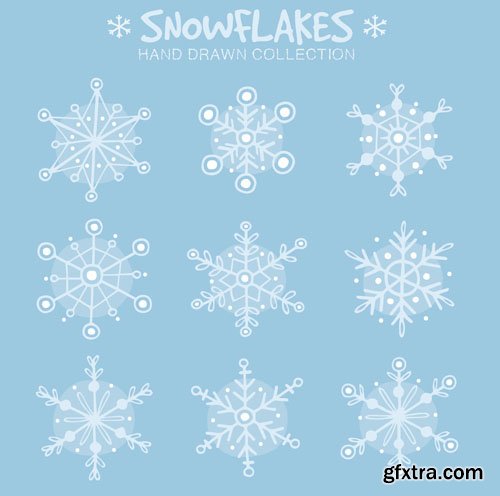 10 Christmas & New Year SnowFlakes Vector (AI/EPS)