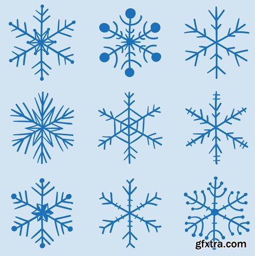 10 Christmas & New Year SnowFlakes Vector (AI/EPS)