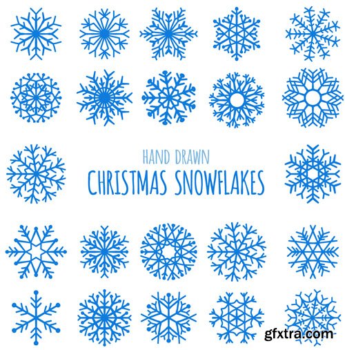 10 Christmas & New Year SnowFlakes Vector (AI/EPS)