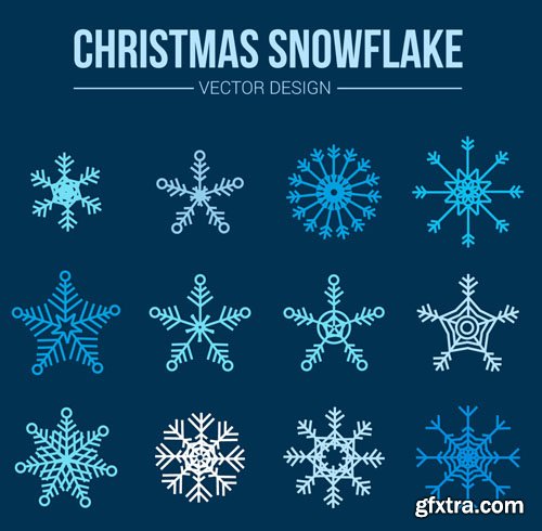 10 Christmas & New Year SnowFlakes Vector (AI/EPS)