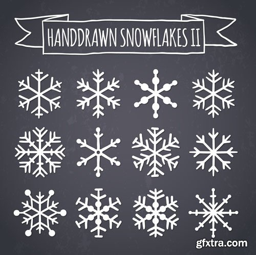 10 Christmas & New Year SnowFlakes Vector (AI/EPS)