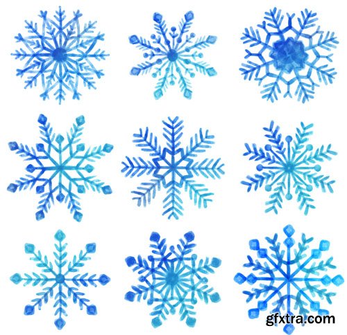 10 Christmas & New Year SnowFlakes Vector (AI/EPS)