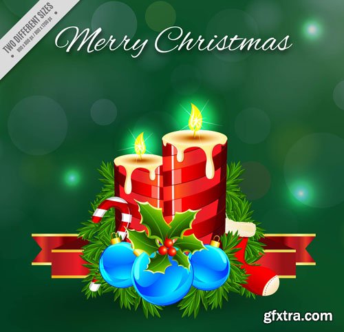 8 Christmas Candles in Vector (AI/EPS)