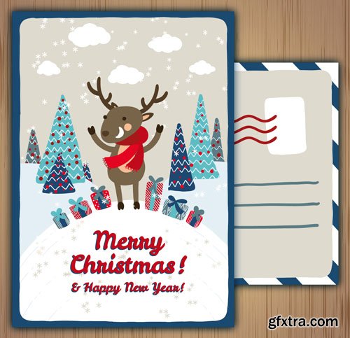 20 Christmas & New Year Cards Vector Vol.3 (AI/EPS)