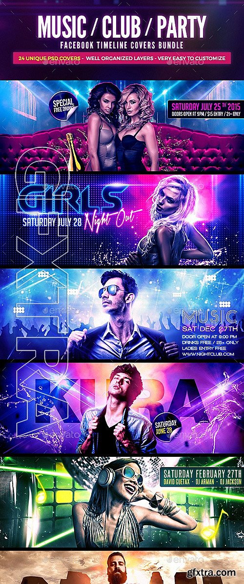 GraphicRiver - 24 DJs Facebook Covers PSD Bundle 12256796