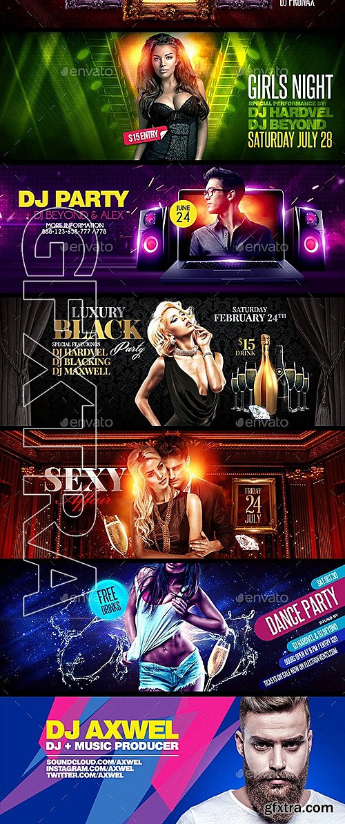 GraphicRiver - 24 DJs Facebook Covers PSD Bundle 12256796