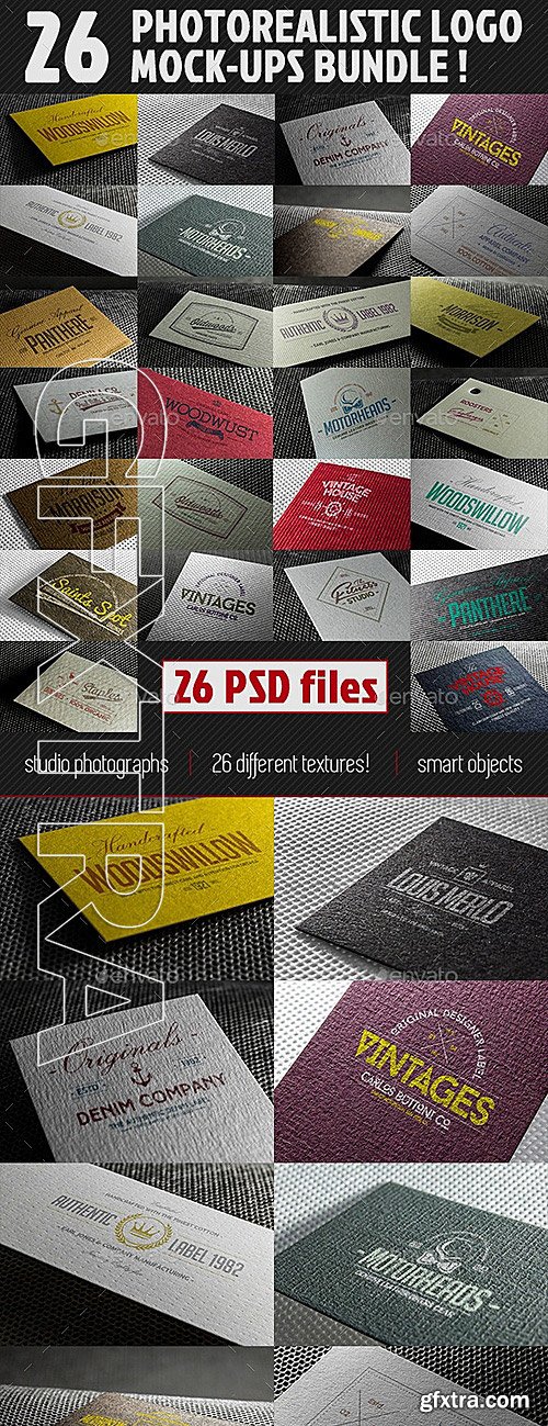 GraphicRiver - 26 Paper Logo Mock-ups 10437151