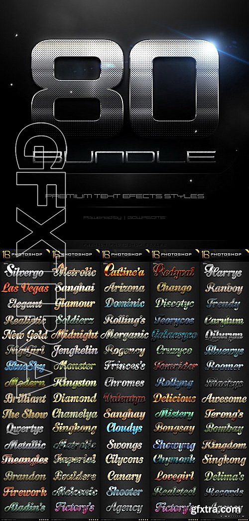 Graphicriver - 80 Photoshop Text Effects Bundle 10088554