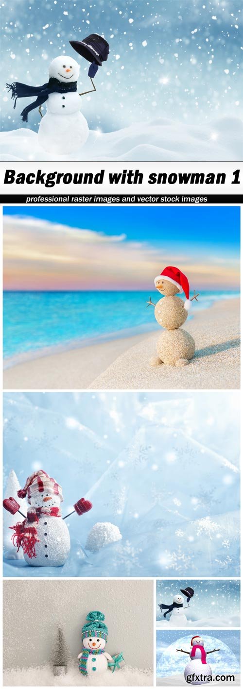 Background with snowman 1 - 5 UHQ JPEG