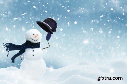 Background with snowman 1 - 5 UHQ JPEG