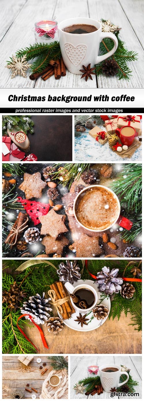 Christmas background with coffee - 6 UHQ JPEG