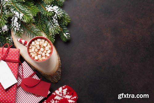 Christmas background with coffee - 6 UHQ JPEG