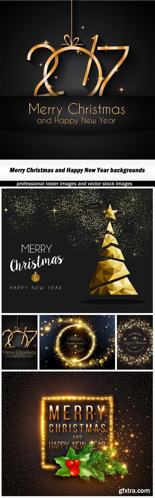 Merry Christmas and Happy New Year backgrounds - 5 UHQ JPEG