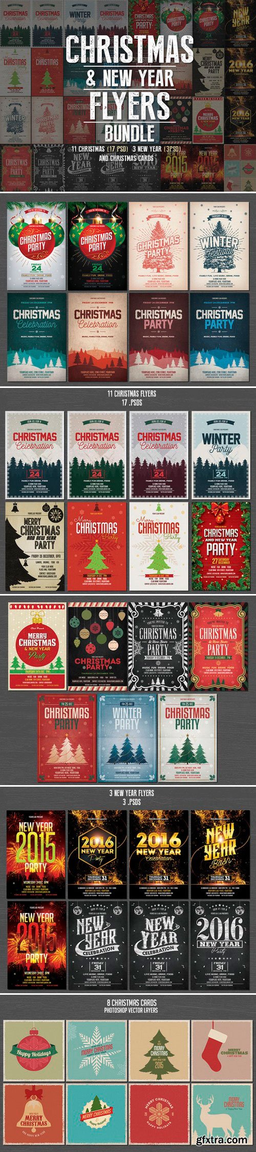 CM - Christmas & New Year Flyers Bundle 453214