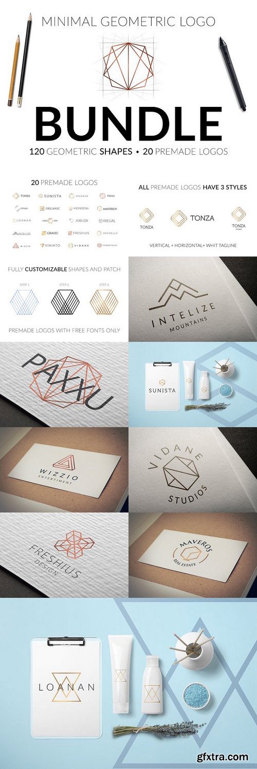 CM - Minimal Geometric Logo Bundle v1 1113833