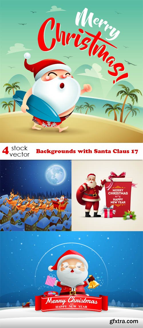 Vectors - Backgrounds with Santa Claus 17