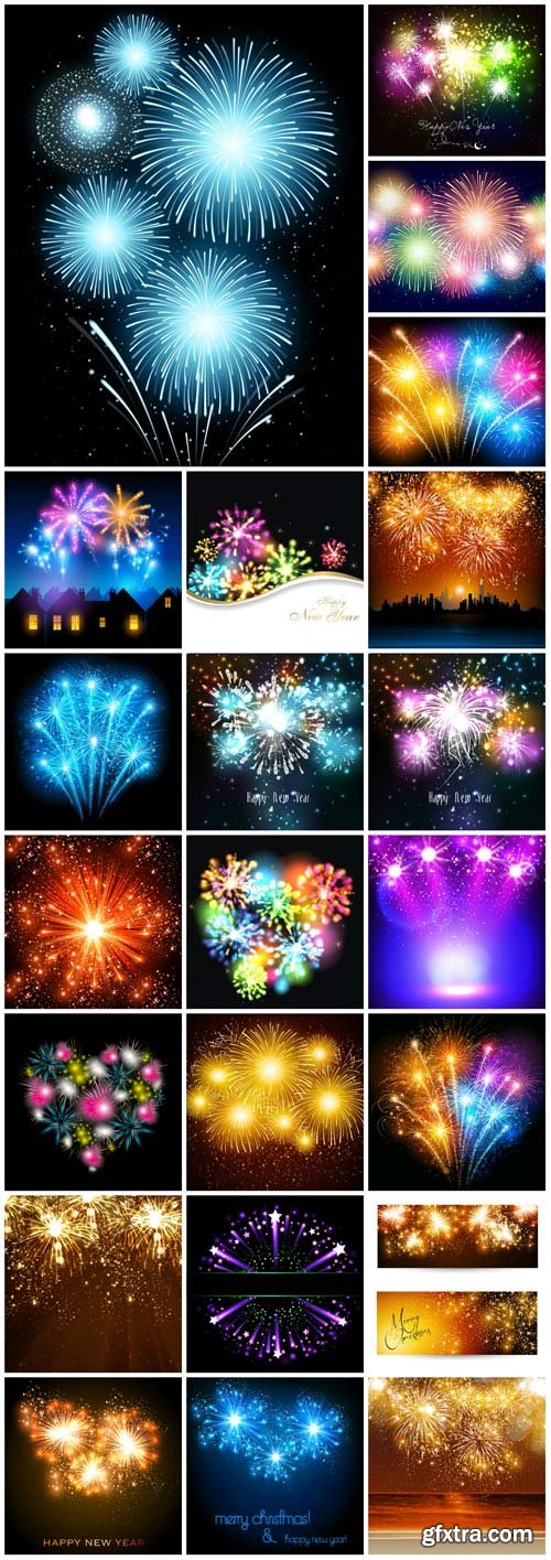 Colorful vector fireworks