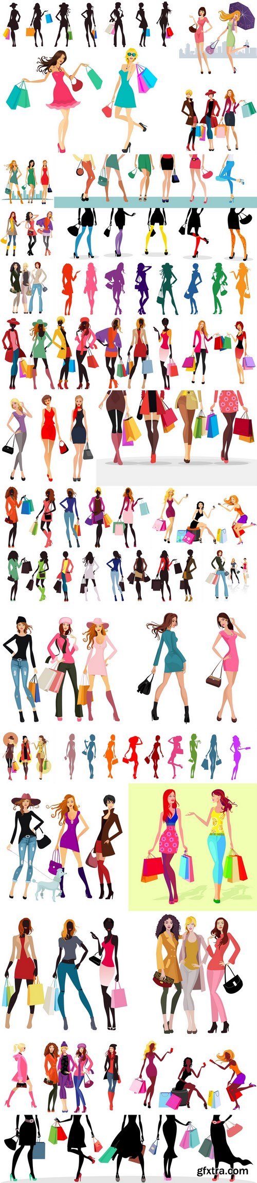 Female and male -  Fashion & shopping 2 - 29xEPS Vector Stock