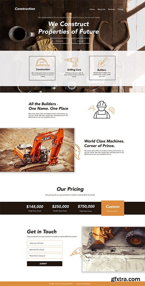 PSD Web Template - Construction - Landing Page