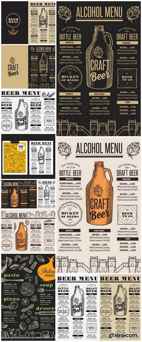 Alcohol Menu - 12 EPS