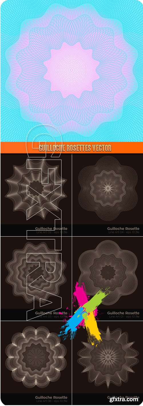 Guilloche Rosettes vector