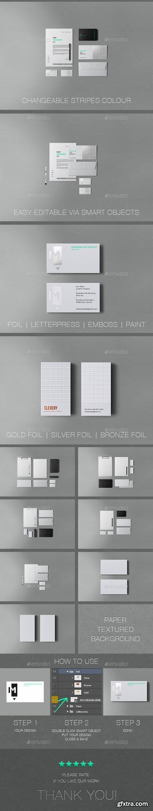 GraphicRiver - Moleskine Flat Mockup / Stationery / Branding 11650535