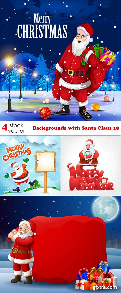 Vectors - Backgrounds with Santa Claus 18