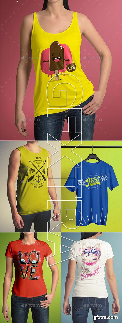 GraphicRiver - T-Shirt Mock-Up Bundle 11395994