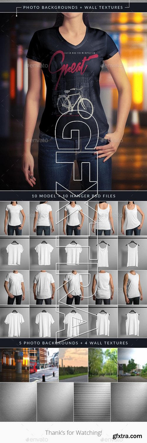 GraphicRiver - T-Shirt Mock-Up Bundle 11395994