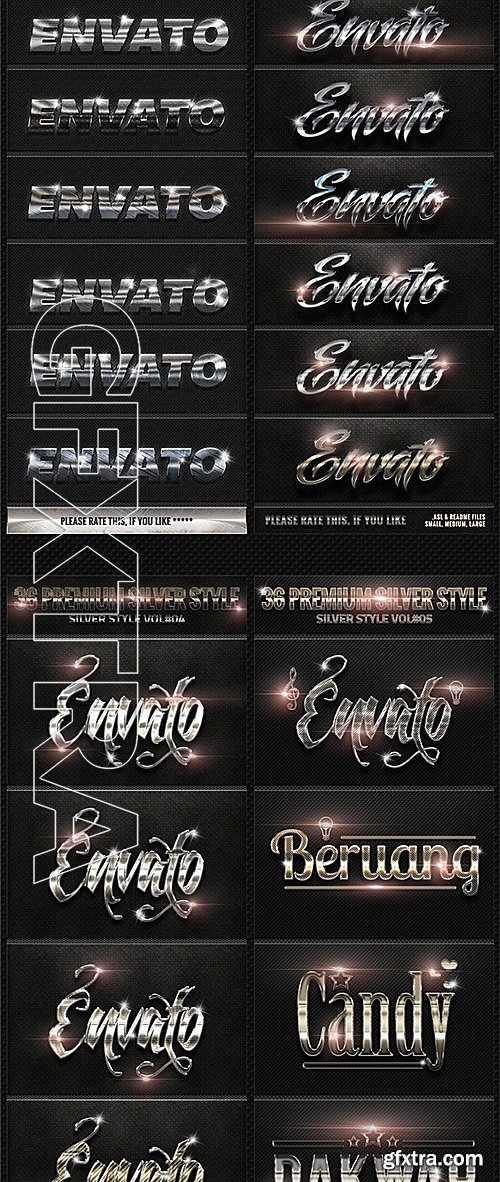 GraphicRiver - 180 Metallic Silver Style Super Bundle 11924866