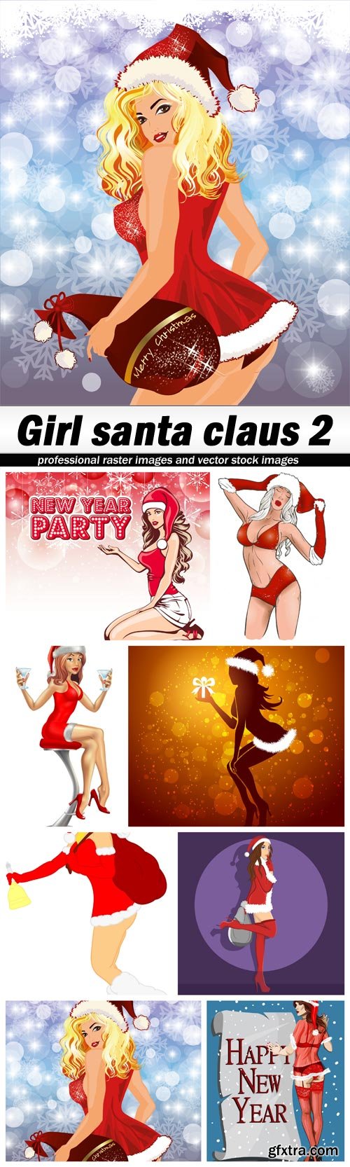 Girl santa claus 2 - 8 EPS