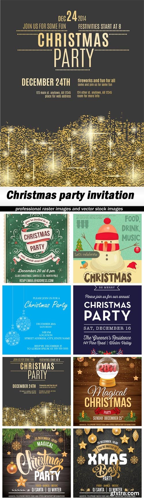 Christmas party invitation - 8 EPS