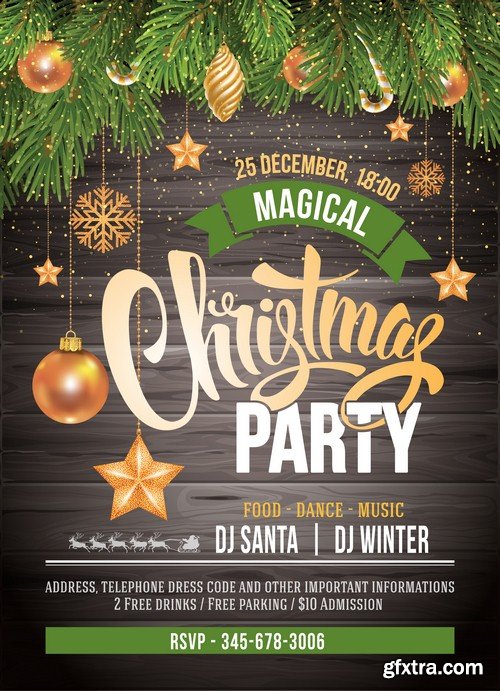 Christmas party invitation - 8 EPS