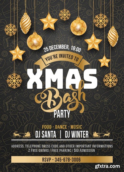 Christmas party invitation - 8 EPS