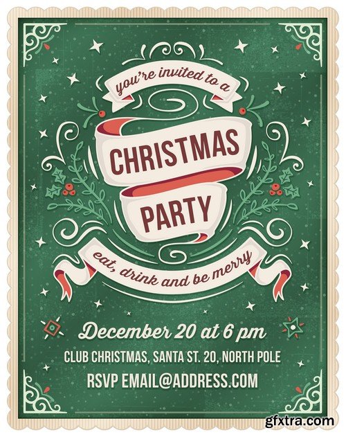 Christmas party invitation - 8 EPS