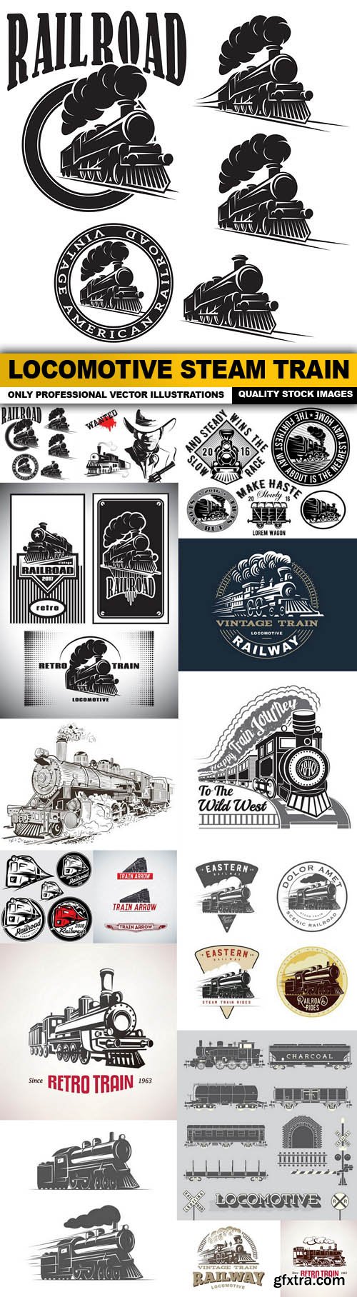 Locomotive Steam Train - 15 Vector