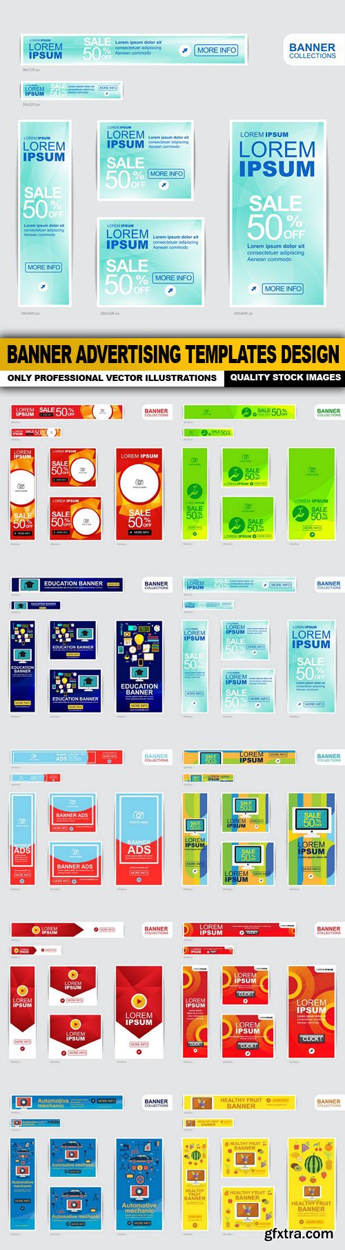 Banner Advertising Templates Design - 10 Vector