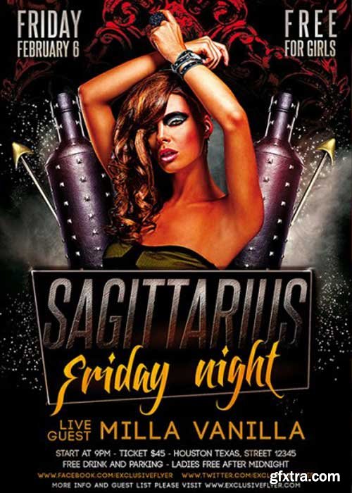 Sagittarius Friday Night V11 Premium Flyer Template