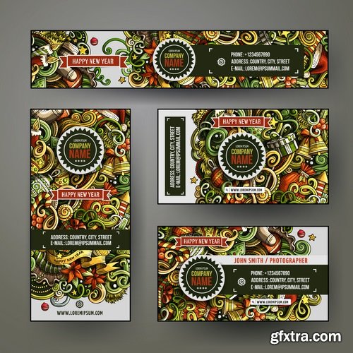 Collection New Year banner Christmas flyer background is winter gift card 25 EPS