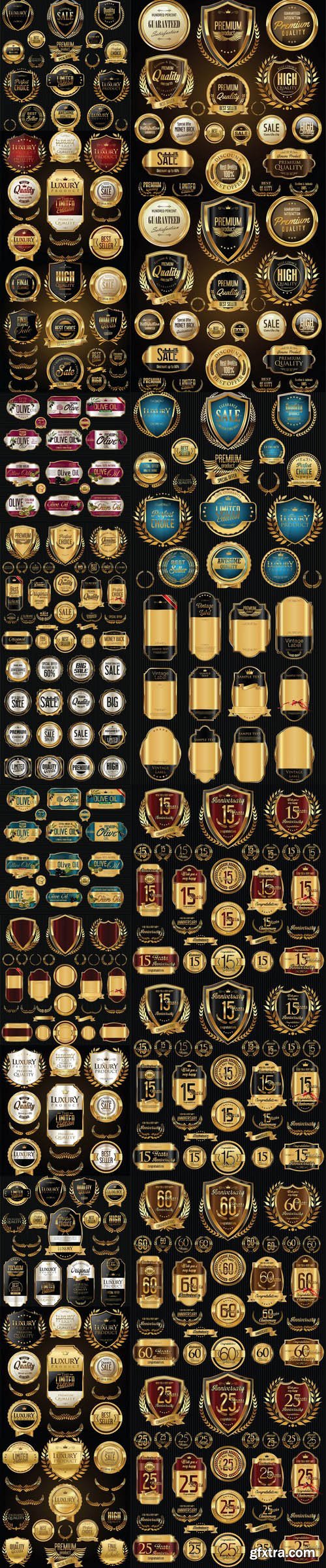 Gold Labels & Badges 2 - 20xEPS