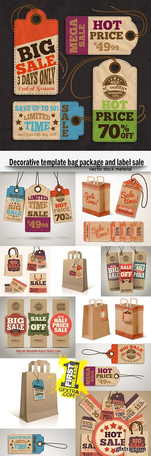 Decorative template bag package and label sale