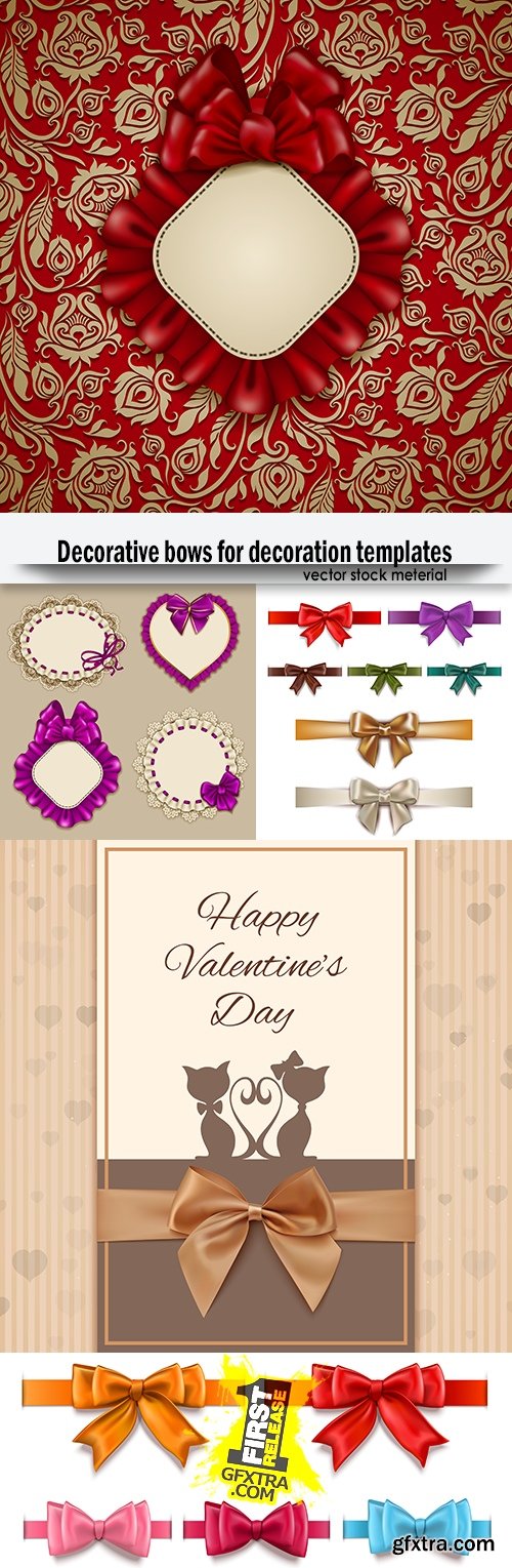 Decorative bows for decoration templates