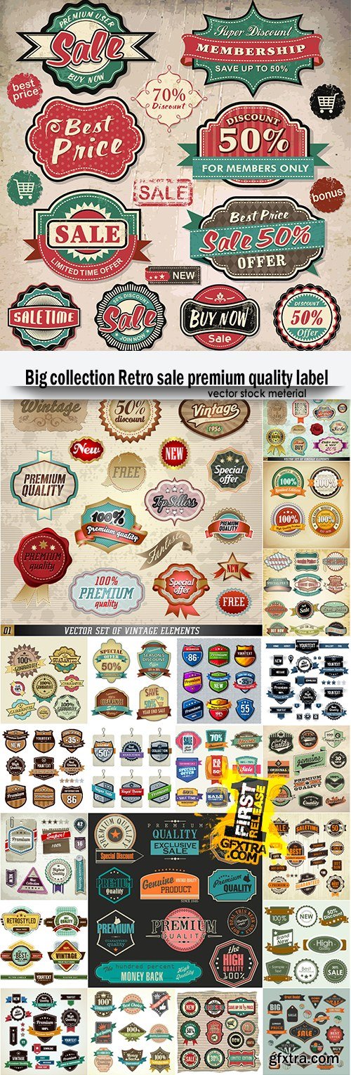 Big collection Retro sale premium quality label