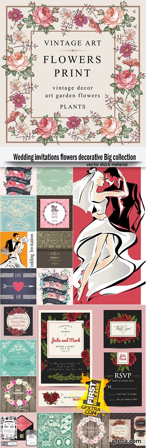 Wedding invitations flowers decorative Big collection