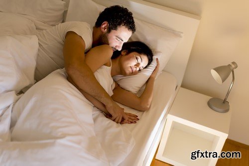 Couple Resting In Bed - 11 UHQ JPEG Stock Images