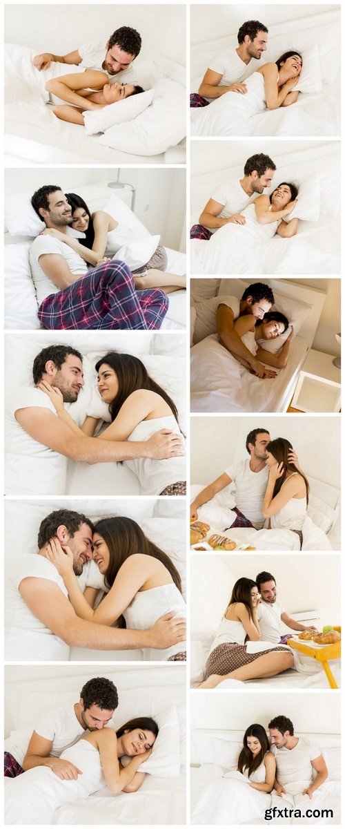 Couple Resting In Bed - 11 UHQ JPEG Stock Images