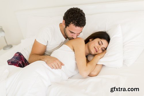 Couple Resting In Bed - 11 UHQ JPEG Stock Images