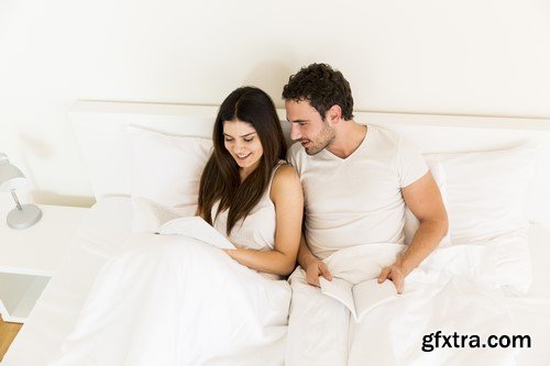 Couple Resting In Bed - 11 UHQ JPEG Stock Images