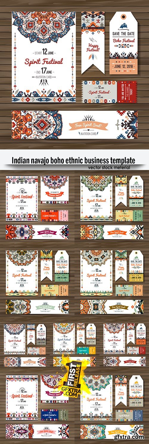 Indian Navajo boho ethnic business template